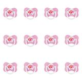 Lillo 801930 Fiona Desenhos Chupeta Orto Silicone Rosa Tam2 (Kit C/12)