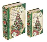 Livro Caixa Decorativo Book Box 2 Peças Christmas Tree - Goodsbr