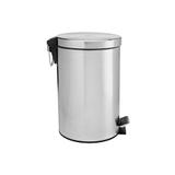 Lixeira Aço Inox Redonda 12 Litros Com Pedal Emborrachado