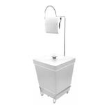 Lixeira Banheiro Branca Com Suporte Para Papel 63cm Altura - At