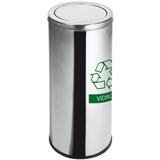 Lixeira Coleta Seletiva Aço Inox 22 Litros Tampa Basculante Vidro Verde - Purimax