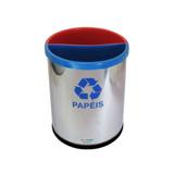 Lixeira Coleta Seletiva Divisórias Inox 2 DIV 22 L JS - Unidade