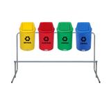 Lixeira Coleta Seletiva Plástico TVV RED 13 L CJ 4 SUP JS - Conjunto c/ 4 un