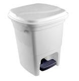 Lixeira com Pedal 15L - Branca - Plasvale