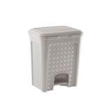 Lixeira com pedal rattan 7 litros branco - Paramount