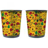 Lixeira de Metal Frida Birds And Flowers Urban Amarelo