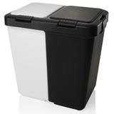 LIXEIRA DUO 20L BRANCO/PRETO Ou