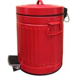 Lixeira em Aço Inox Retrô com Pedal 5L CleanHome Vermelho