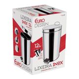 Lixeira Em Inox 12 Litros Com Pedal Euro Home waste bin