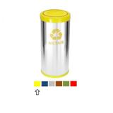 Lixeira em Inox 22 Lt's com Tampa Meia Esfera Plástica - C41 - Jsn