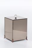 Lixeira Espelhada Bronze com Pés Metálicos - Luxo Lavabo - Cr vidros