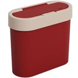 Lixeira Flat Automática De Bancada Pequena Para Cozinha 2,8L Vermelha - Coza