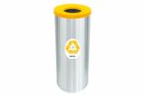 Lixeira Inox Com Abertura Superior 32 Litros Metal Amarela - Só Lixeiras