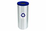 Lixeira Inox Com Abertura Superior 32 Litros Papel Azul - Só Lixeiras