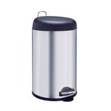 Lixeira Inox Com Pedal 12LTampa Preta Brinox