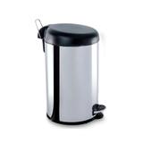 Lixeira Inox Com Pedal e Tampa Plastica 12 Litros Preta - Brinox