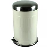 Lixeira Metal Galvanizado 12 Litros Retrô Week Vintage Casa Bege - Yoi
