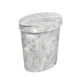 Lixeira Oval 5 Litros Glass Mármore Branco - Brinox