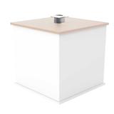 Lixeira Para Banheiro Bertazoli Quadrada Mdf Branco C/ Creme