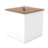 Lixeira Para Banheiro Bertazoli Quadrada Mdf Branco c/ Marron