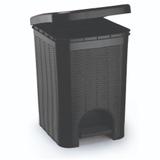Lixeira Para Banheiro de Plástico 12 Litros com Pedal Preto - Nitron