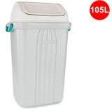 Lixeira PLástica com Tampa Basculante 105 Litros cor Bege Ref. 285 SANREMO