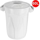 Lixeira Plástica com Tampa cor Cinza 60 Litros 61,5x51x43,5cm JSN