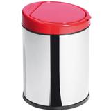 Lixeira Purimax Inox 3 Litros Com Balde Click Reforçado Vermelha