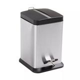 Lixeira Quadrada Com Pedal Aço Inox Jaspe 12 Litros Mor 8233 - Met. mor