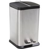 Lixeira Quadrada Com Tampa 12 Litros Jaspe Em Inox 8233 Mor