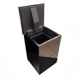 Lixeira quadrada com tampa soft close preta - Banho mais