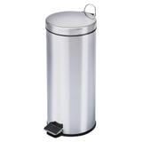 Lixeira Redonda 30 Litros, com Pedal e Cesto Removível - em Inox - Travel max