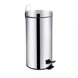 Lixeira Redonda a Pedal 30 Litros Linha Agata Aço Inox - Mor