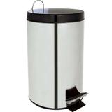 Lixeira Redonda Com Tampa 12 Litros Quartzo Em Inox 8333 Mor