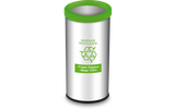 Lixeira Resíduos Recicláveis com Aro e Adesivo Verde 40,5 Litros Ø 30 x 60 cm Brinox