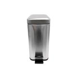 Lixeira Retangular com Cesto Removível 5 Litros Inox Escovado - Casanova