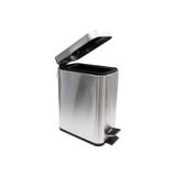 Lixeira Retangular com Pedal 5 Litros Inox Escovado - Casanova
