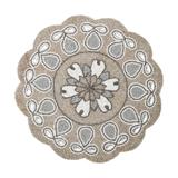 Lugar Americano Beaded Silver White 37,5Cm - Bon gourmet