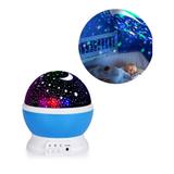Luminaria Abajur Globo Luz Quarto Criança Projeçao Giratorio Estrelas Festa - Braslu