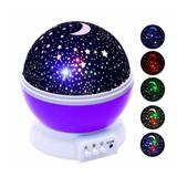 Luminaria Abajur Globo Luz Quarto Criança Projeçao Giratorio Estrelas Festa - Braslu