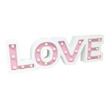 Luminária De Madeira "Love" Fundo Rosa - Outras marcas