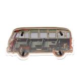 Luminária Kombi 3D Acrílico Decorativo Cor Vermelho 23x7x2cm - Maisaz