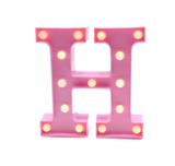 Luminária Letra H Led Decorativa Rosa Bebê 22cm Decoração Festa - Limp plastic