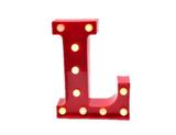 Luminária Letra L Led Decorativa Vermelha 22cm Decoração Festa - Limp plastic