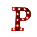 Luminária Letra P Led Decorativa Vermelha 22cm Decoração Festa - Limp plastic