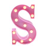 Luminária Letra S Led Decorativa Rosa Bebê 22cm Decoração Festa - Limp plastic