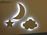 Luminosos decorativos Estrela/Lua/Nuvem P LED - J r personalização em mdf