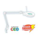 Lupa de Bancada com Luminária 48 LEDs com Aumento de 5X Bivolt Solver HL-500