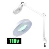 Lupa Estetica Luminaria LED Garra Articulavel Mesa 110V Clinica SPA Salao - Braslu