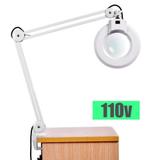 Lupa Luminaria LED Estetica Articulavel Vidro Aumento 110v Giratorio - Braslu